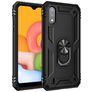 Mobigear Armor Ring Samsung Galaxy A01 Hülle Hardcase Backcover Stoßfest mit Ringhalter - Schwarz