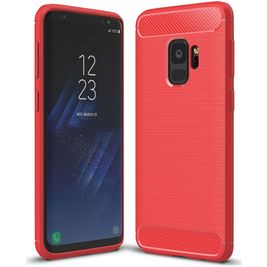 Mobigear Brushed Slim Samsung Galaxy S9 Hülle Flexibles TPU Backcover - Rot