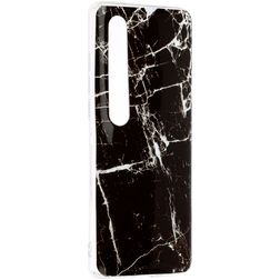Mobigear Marble Xiaomi Mi 10 Hülle Flexibles TPU Backcover - Schwarz