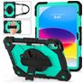 Mobigear SureGrip Xtreme iPad 10 (2022) Hülle Kunststoff,Silikon Backcover + Stifthalter + Schulterträger + Ständer - Schwarz / Türkis