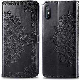 Mobigear Mandala Xiaomi Redmi 9A Hülle Klapphülle Geldbörse - Schwarz