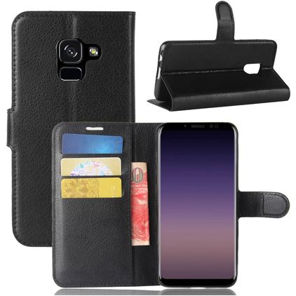 Mobigear Classic Samsung Galaxy A8 (2018) Hülle Klapphülle Geldbörse - Schwarz