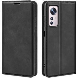 Mobigear Retro Slim Xiaomi 12 Pro Hülle Klapphülle Geldbörse - Schwarz