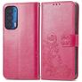 Mobigear Clover Motorola Edge (2021) Hülle Klapphülle Geldbörse - Magenta