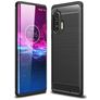 Mobigear Brushed Slim Motorola Edge Plus Hülle Flexibles TPU Backcover - Schwarz