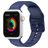 Mobigear Dashed Silikon Apple Watch Armband Dornschließe - 42/41/40/38 mm - Dunkelblau