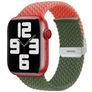 Mobigear Braided Dual Nylon Apple Watch Armband Klappschließe - 49/46/45/44 mm - Grün / Orange