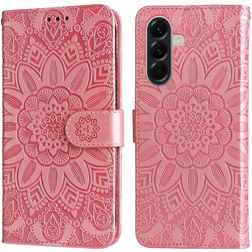 Mobigear Sunflower Samsung Galaxy A57 Hülle Klapphülle Geldbörse - Roségold