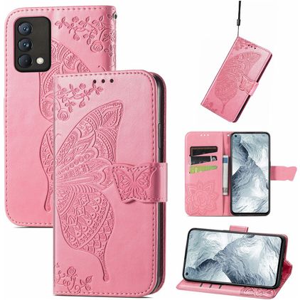 Mobigear Butterfly Realme GT Master Edition Hülle Klapphülle Geldbörse - Pink
