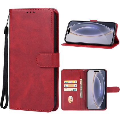 Mobigear Wallet iPhone 16 Pro Hülle Klapphülle Geldbörse - Rot