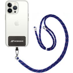 Mobigear Lanyard Universal-Handykette einstellbar - Weiß / Rot / Marineblau