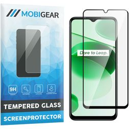Mobigear Premium Realme C35 Panzerglas Displayschutz - Hüllenfreundlich - Schwarz