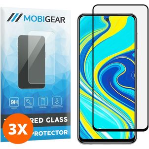 Mobigear Premium Xiaomi Redmi Note 9S Panzerglas Gehärtetes Glas Displayschutz - Hüllenfreundlich - Schwarz (3er Pack)
