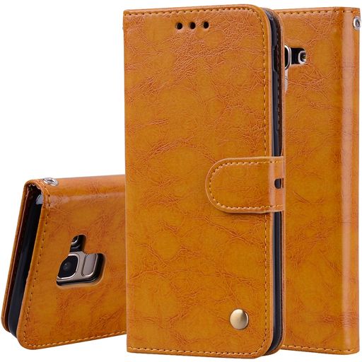 Mobigear Wallet Samsung Galaxy J6 (2018) Hülle Klapphülle Geldbörse - Cognac
