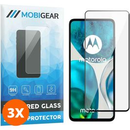 Mobigear Premium Motorola Moto G52 Panzerglas Gehärtetes Glas Displayschutz - Hüllenfreundlich - Schwarz (3er Pack)
