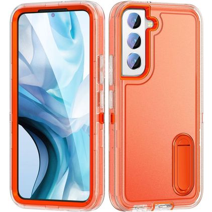 Mobigear Rugged Stand Samsung Galaxy S23 Hülle Hardcase Backcover Stoßfest mit Ständer - Orange