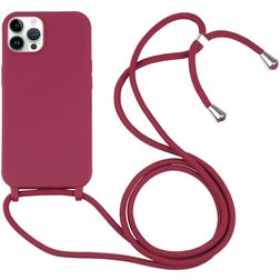 Mobigear Lanyard iPhone 16 Pro Silikon Handykette - Rot