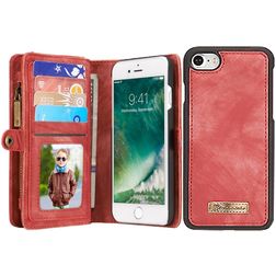 Caseme 008 iPhone 8 Hülle Abnehmbare 2in1 Klapphülle Geldbörse - Rot