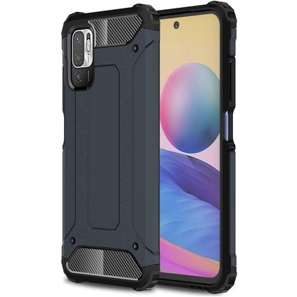 Mobigear Outdoor Xiaomi Redmi Note 10 5G Hülle Hardcase Backcover Stoßfest - Marineblau