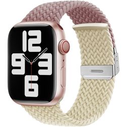 Mobigear Braided Dual Nylon Apple Watch Armband Klappschließe - 49/46/45/44 mm - Lila / Polarstern