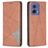Mobigear Rhombus Slim Motorola Moto G85 Hülle Klapphülle - Braun