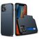Mobigear Card iPhone 12 Pro Hülle Hardcase Backcover Stoßfest mit Kartenhalter - Dunkelblau