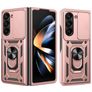 Mobigear Armor Ring Cam Slide Samsung Galaxy Z Fold 7 Hülle Hardcase Backcover Stoßfest mit Ringhalter und Kamera Slider - Roségold