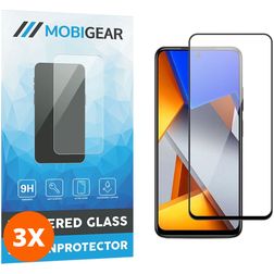 Mobigear Premium POCO M4 Pro 4G Panzerglas Gehärtetes Glas Displayschutz - Hüllenfreundlich - Schwarz (3er Pack)