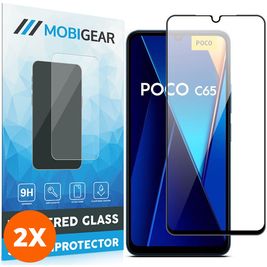 Mobigear Premium POCO C65 Panzerglas Gehärtetes Glas Displayschutz - Hüllenfreundlich (2er Pack)