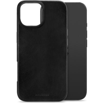Mobilize Premium iPhone 17 MagSafe Hülle Echtes Leder Backcover - Schwarz