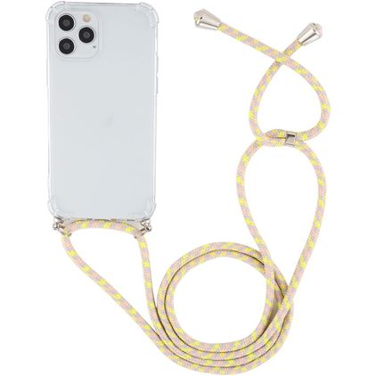 Mobigear Lanyard iPhone 12 Pro Max Flexibles TPU Handykette - Transparent / Gelb