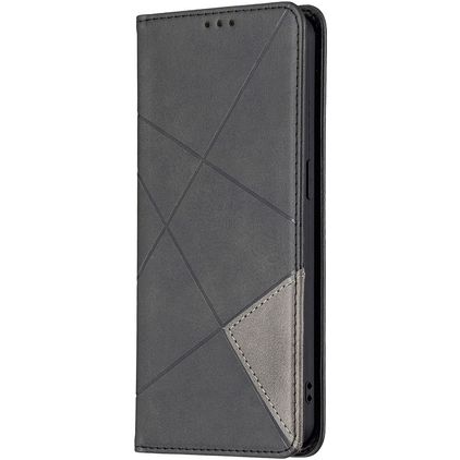 Mobigear Rhombus Slim OPPO Reno 6 5G Hülle Klapphülle - Schwarz