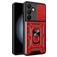 Mobigear Armor Ring Cam Slide Samsung Galaxy S24 FE Hülle Hardcase Backcover Stoßfest mit Ringhalter und Kamera Slider - Rot