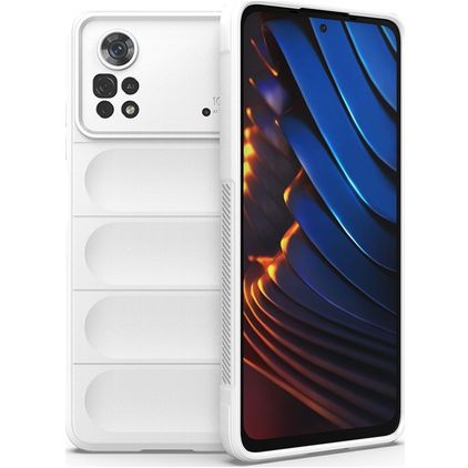 Mobigear Bumpy POCO X4 Pro 5G Hülle Flexibles TPU Backcover - Weiß