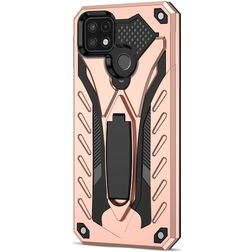 Mobigear Armor Stand Realme C21Y Hülle Hardcase Backcover Stoßfest mit Ständer - Roségold