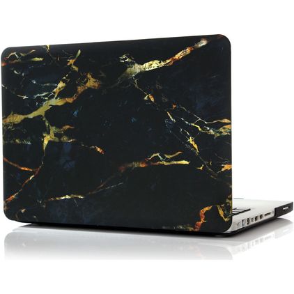 Mobigear Marble MacBook Pro 15 Zoll (2008-2012) Hardcase Hülle MacBook Case - Schwarz / Braun - Model A1260 / A1286