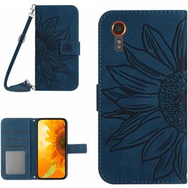 Mobigear Sunflower Samsung Galaxy Xcover 7 Hülle Klapphülle Geldbörse - Marineblau