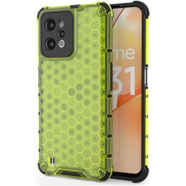 Mobigear Honeycomb Realme C31 Hülle Hardcase Backcover Stoßfest - Grün