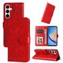 Mobigear Sunflower Samsung Galaxy A35 Hülle Klapphülle Geldbörse - Rot