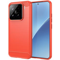 Mobigear Brushed Slim Xiaomi 15 Hülle Flexibles TPU Backcover - Rot