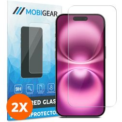 Mobigear iPhone 16 Panzerglas Gehärtetes Glas Displayschutz - Hüllenfreundlich (2er Pack)