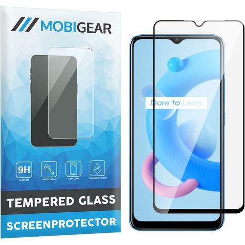 Mobigear Premium Realme C11 (2021) Panzerglas Displayschutz - Hüllenfreundlich - Schwarz