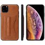 Fierre Shann Card Pocket iPhone 11 Pro Hülle Backcover mit Kartenhalter und Ständer - Cognac
