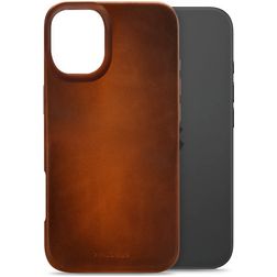 Mobilize Premium iPhone 16 MagSafe Hülle Echtes Leder Backcover - Burned Cognac