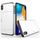Mobigear Card iPhone XR Hülle Hardcase Backcover Stoßfest mit Kartenhalter - Weiß