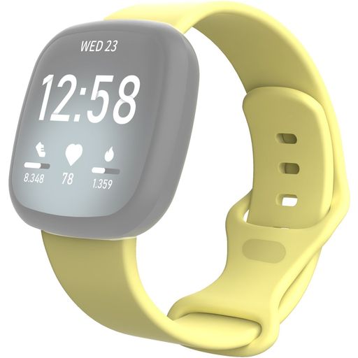 Mobigear Sport Dual Silikon Fitbit Sense Armband Drückerschließe - Gelb