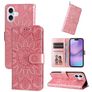 Mobigear Sunflower iPhone 17 Hülle Klapphülle Geldbörse - Pink