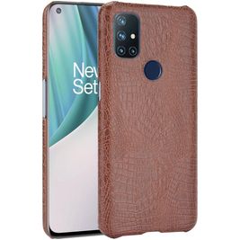 Mobigear Croco OnePlus Nord N10 5G Hülle Hardcase Backcover - Braun