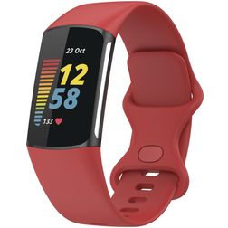 Mobigear Sport Dual Silikon Fitbit Charge 5 Armband Drückerschließe - Rot