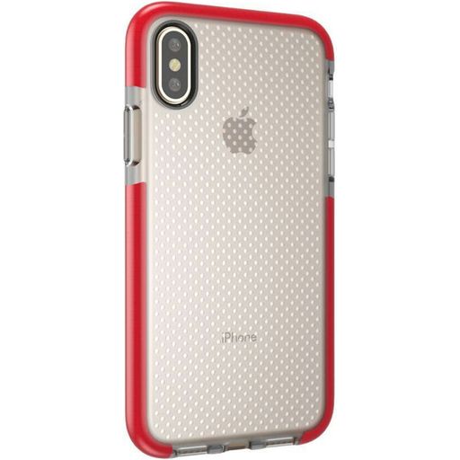 Mobigear Full Bumper iPhone XS Hülle Hardcase Backcover Stoßfest - Transparent / Rot